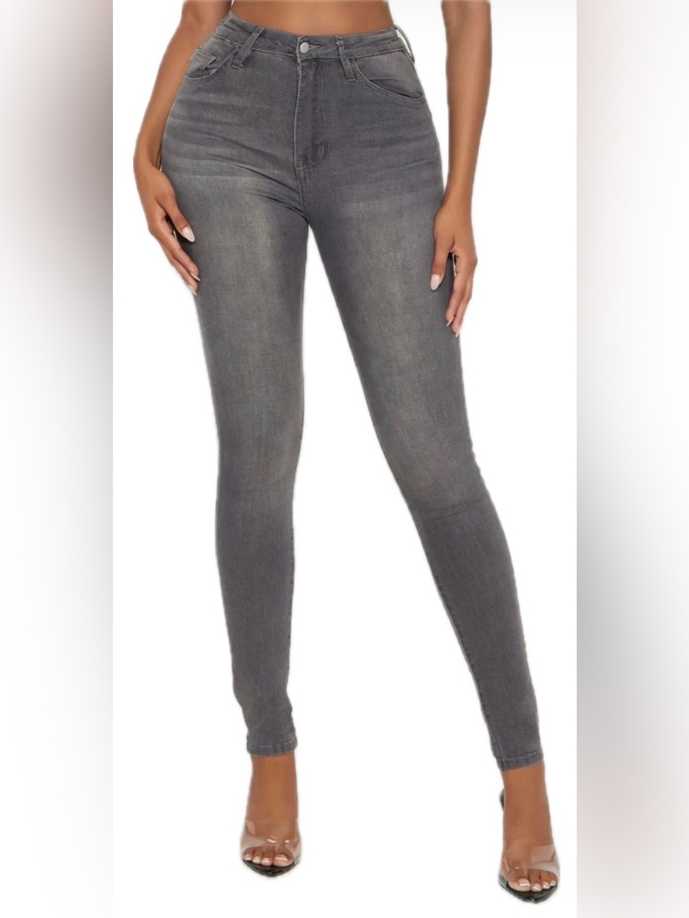 Fashion Nova Charcoal Fade Curvy Slim Jeans. Women’s Size 32x28